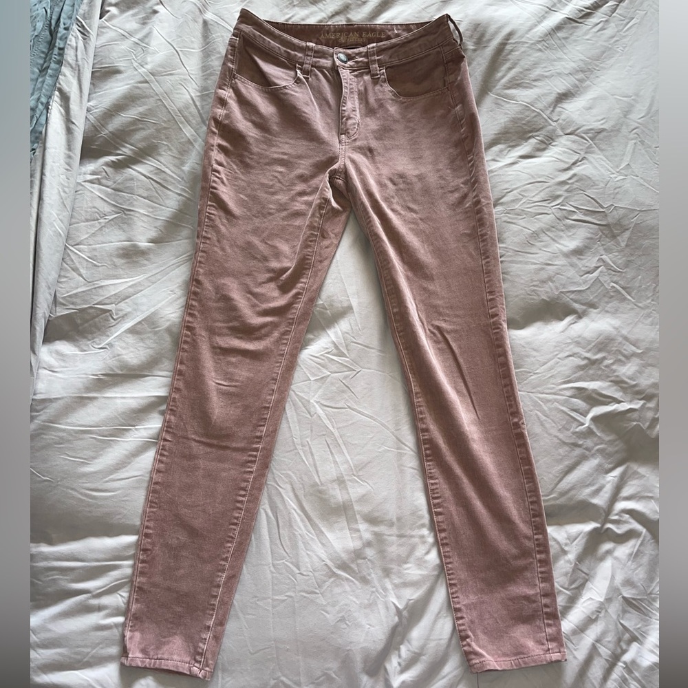 American Eagle outfitters Hi-Rise Jegging Cords Mauve Pink Size 8 Long - Picture 2 of 3